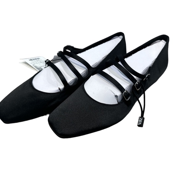 Zara Buckled Ballet Flats Size 7.5 - Picture 8 of 10